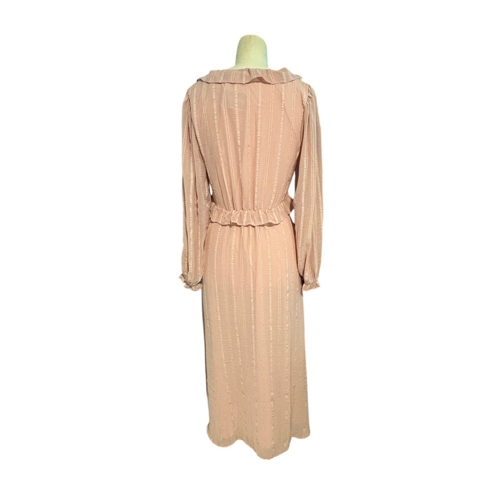 Storia Blush Pink Ruffle Stripe Maxi Dress Women Small NWT Wedding Coquette - Picture 3 of 10